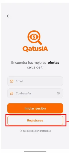 Pantalla de inicio de sesión real de QatusIA