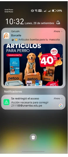 Notificación de ofertas en teléfono